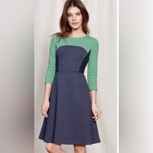 Boden Green and blue color block - fit and flare